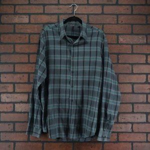 THEORY Mens Long Sleeve Plaid Button Down Shirt XL